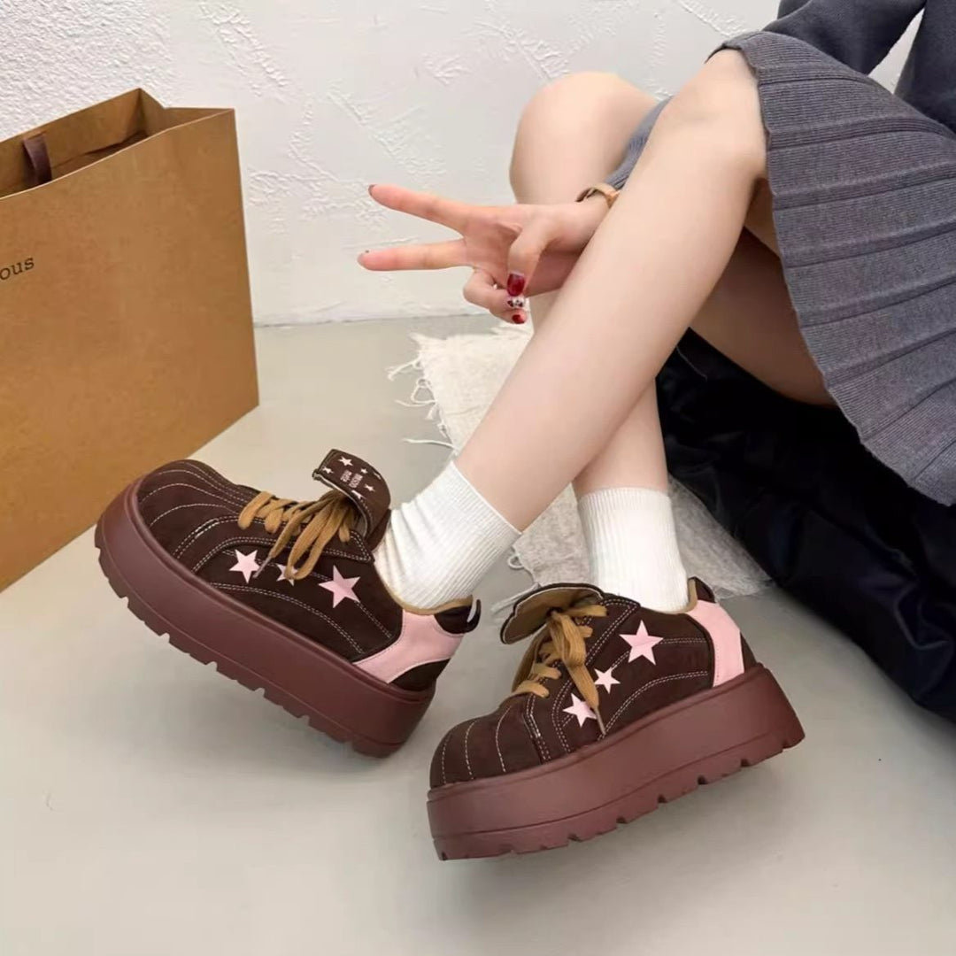 Women's Platform Sneakers with Playful Star and Bow Details Mune Fashion