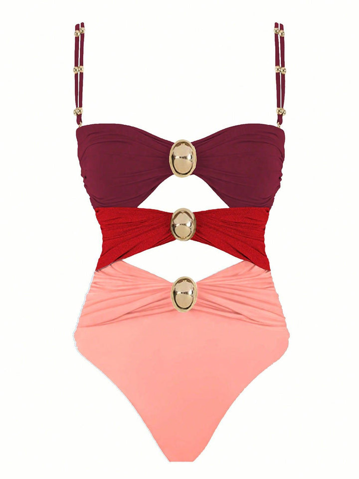 Women One-Piece Swimsuit with Stylish Ruffle Sleeves Mune Fashion