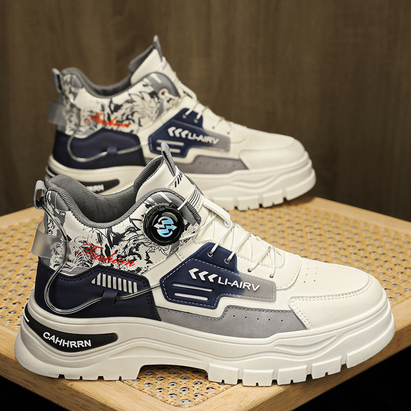 Men's Stylish High-Top Sneakers with Innovative Lacing System and Durable Upper Material Mune Fashion