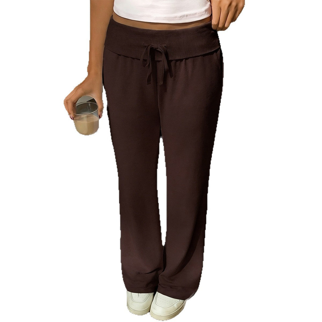 Women's loose lounge pants with fold-over waistband, drawstring, and flowing jersey Mune Fashion
