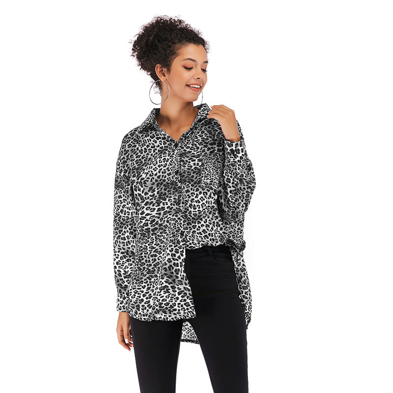 Women Printed Shirt Blouse with Graphic Patchwork Print & Button Placket Mune Fashion