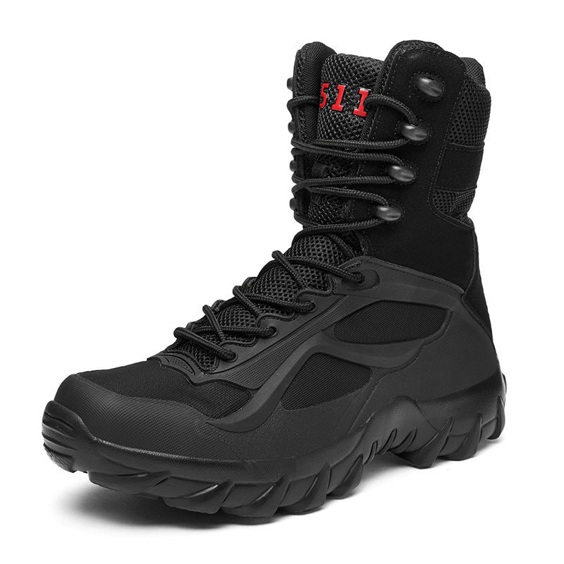 Men's Tactical High-Top Combat Boots with Robust Trail Tread Sole Mune Fashion