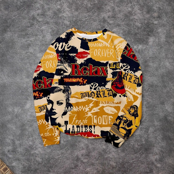 Women's Casual Sweatshirt with Creative Graphic Print Mune Fashion