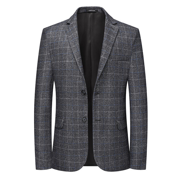 Men's Checked Modern Tailored Jacket Made of Fine Wool Blend Mune Fashion