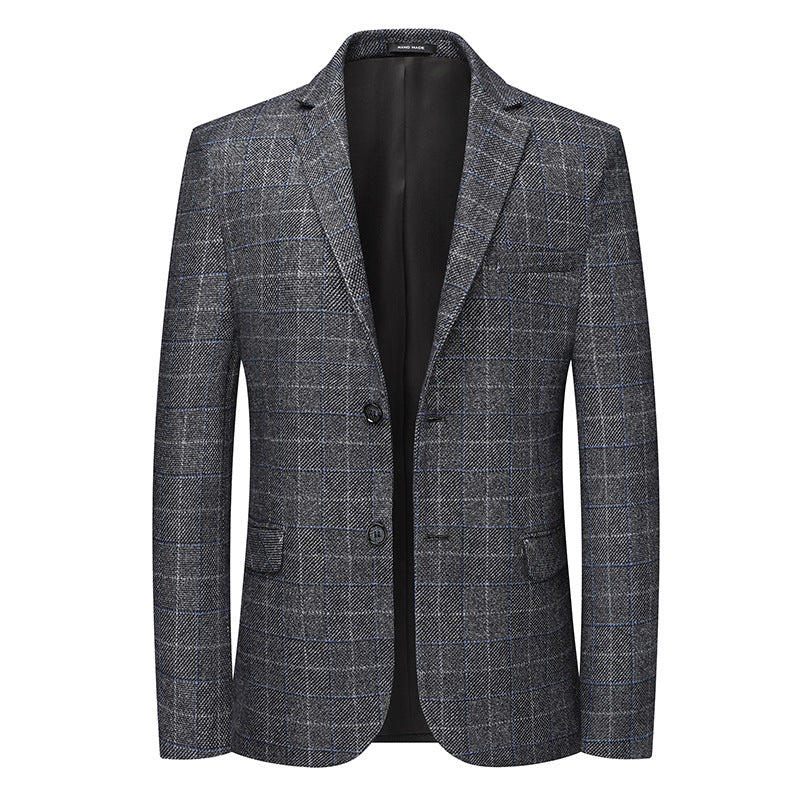 Men's Tailored Business Blazer with Glencheck and Light Lining Mune Fashion