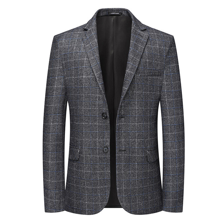 Men's Tailored Business Blazer with Glencheck and Light Lining Mune Fashion