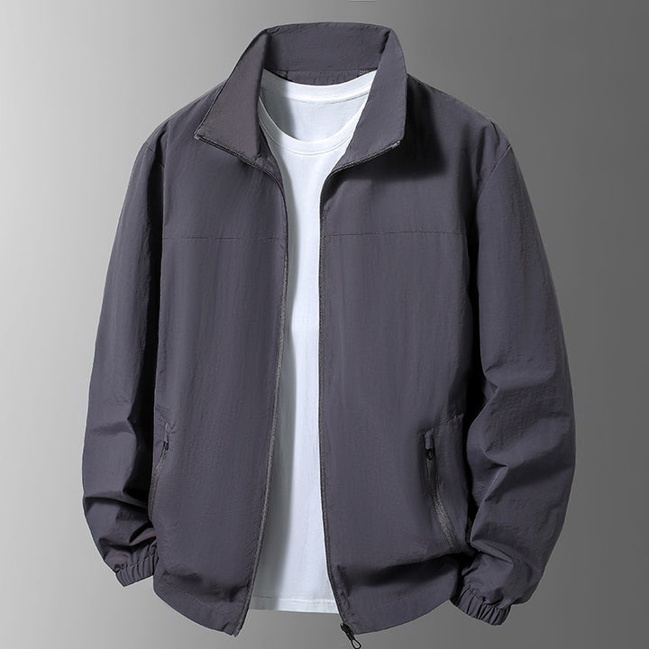 Men's Lightweight Transitional Jacket with High Collar and Practical Pockets Mune Fashion