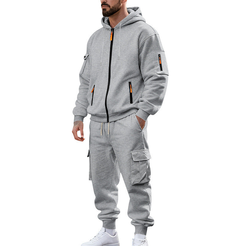 Men's nano urban functional cargo sweat set with hoodie, zippered pockets, and tapered cargo jogger Mune Fashion