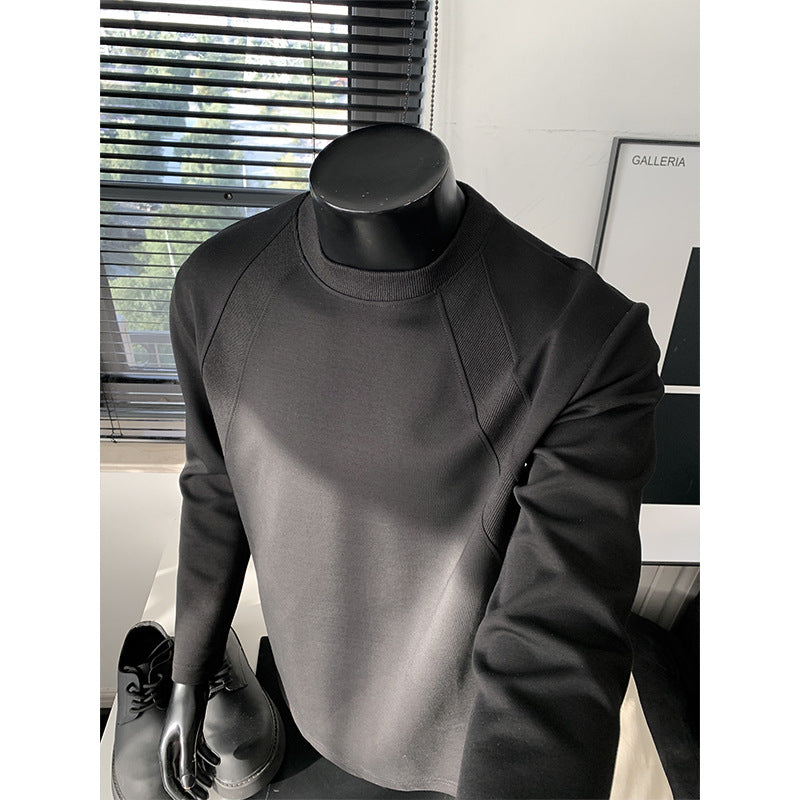 Men's Fine Long Sleeve Sweatshirt with Light Stand-up Collar and Raglan Seams Mune Fashion