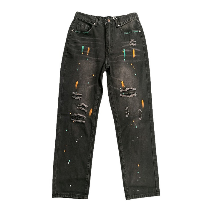 Men's Fashion Ripped Jeans with Color Details Mune Fashion