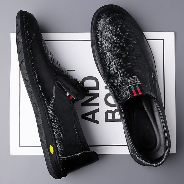 Men's Comfortable Slip-On Leather Slippers Mune Fashion