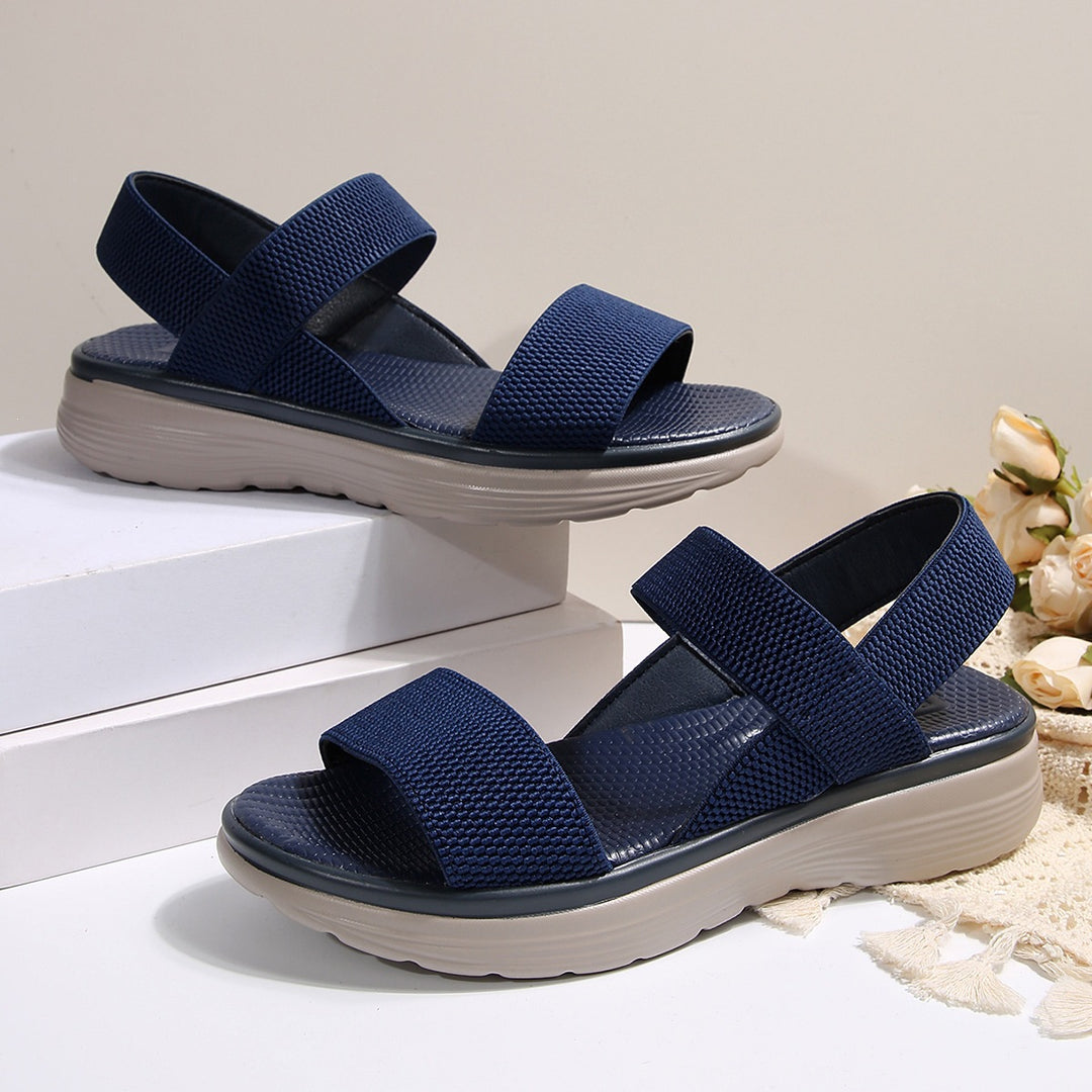 Damen Leichte Stretch‑Sandalen mit gepolstertem Komfortfußbett und dämpfender Plateau‑Sohle Mune Fashion
