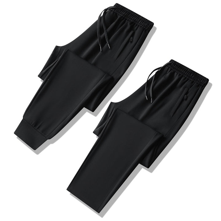 Men's Breathable Tech Jogging Pants with Elastic Waistband, Drawstring & Slim Tapered Silhouette Mune Fashion