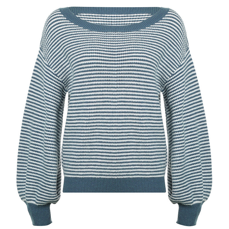 Women's fine knit sweater with wide boat neckline, flared sleeves, and intarsia flower motif Mune Fashion