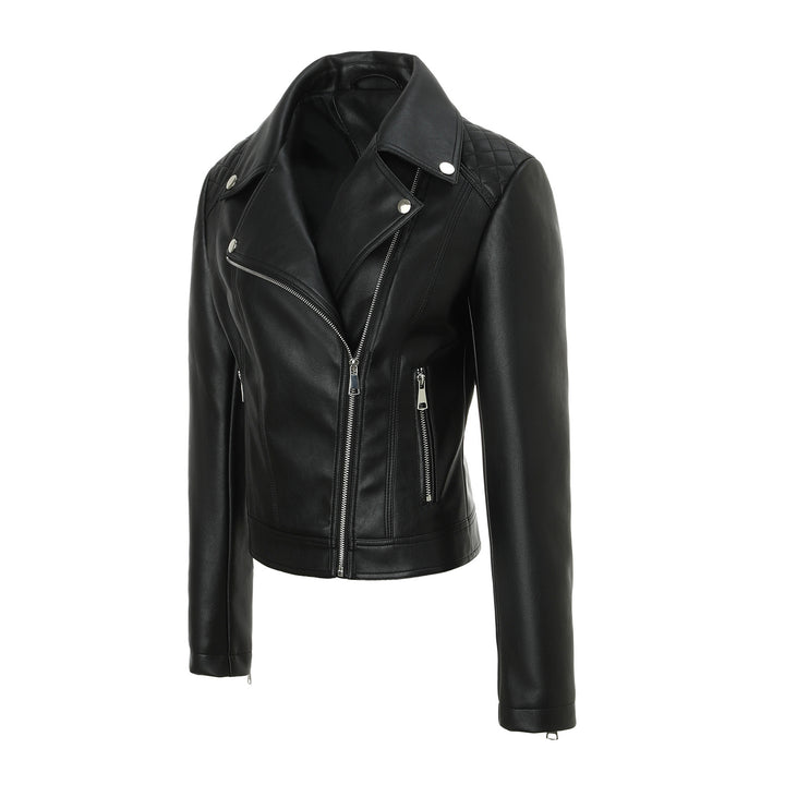 Women Stylish Biker Jacket with Quilted Details Mune Fashion