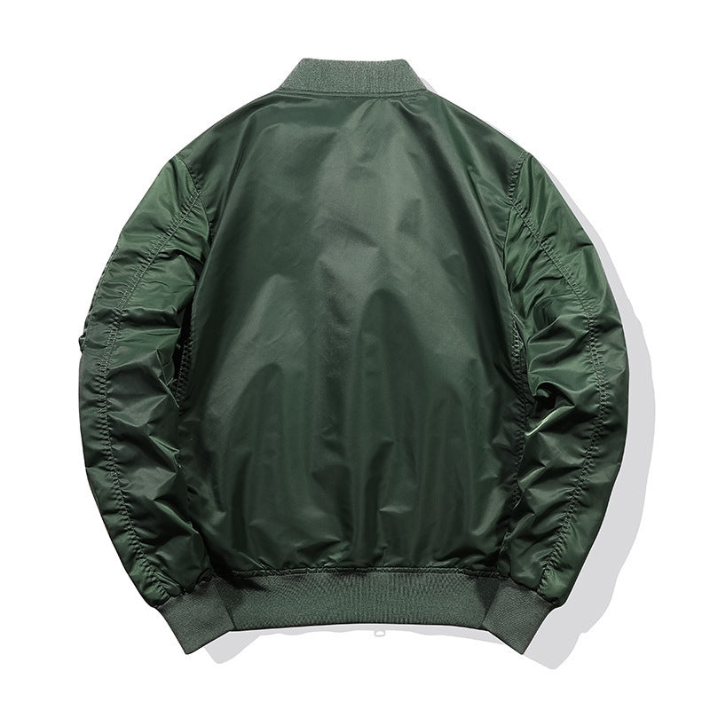 Men's Pilot Bomber Jacket in Nylon Finish with Sleeve Organizer and Ribbed Cuffs Mune Fashion