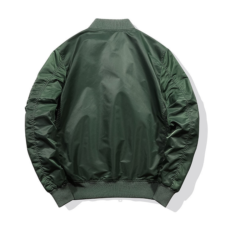 Men's Pilot Bomber Jacket in Nylon Finish with Sleeve Organizer and Ribbed Cuffs Mune Fashion