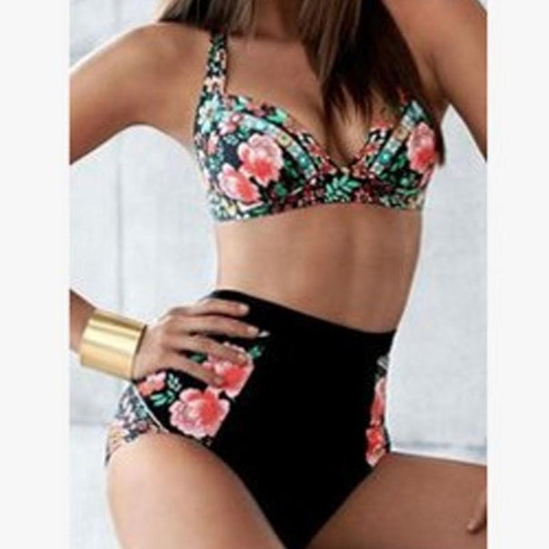 Women's High-Waisted Floral Bikini Set Mune Fashion