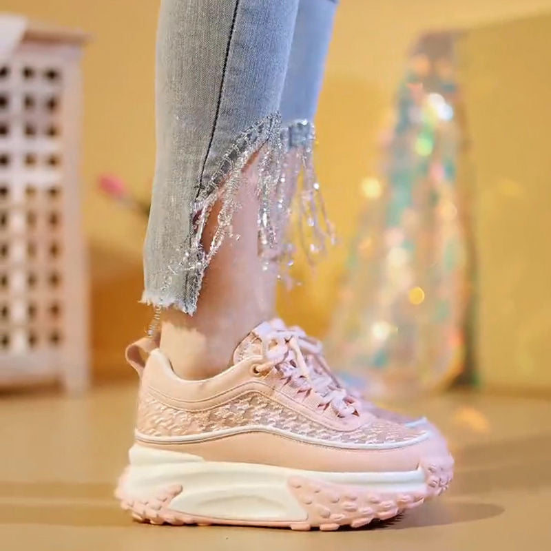 Women’s Sporty Chunky Sneakers with Futuristic Design and Breathable Upper Material Structure Mune Fashion