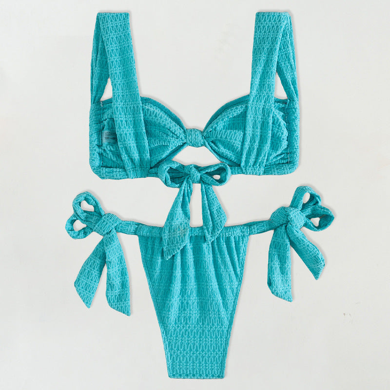 Women's High-Quality Bikini with Playful Ribbons Mune Fashion
