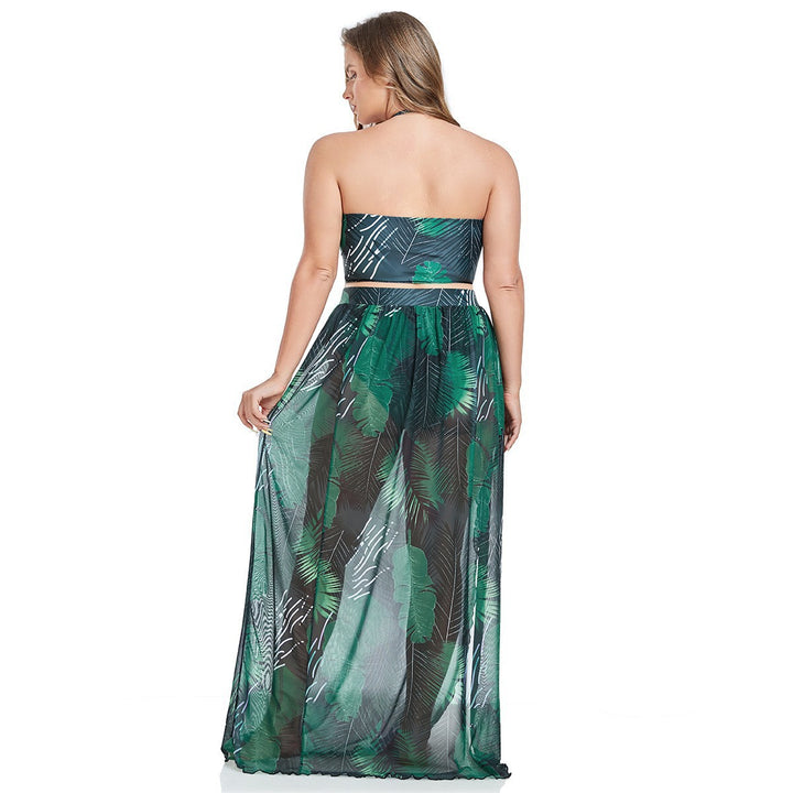 Women's Beach Dress with Floral Pattern and Playful Cut Mune Fashion