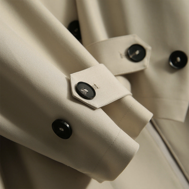 Ladies Fashion Trench Coat with Waist Belt and Chic Design Mune Fashion