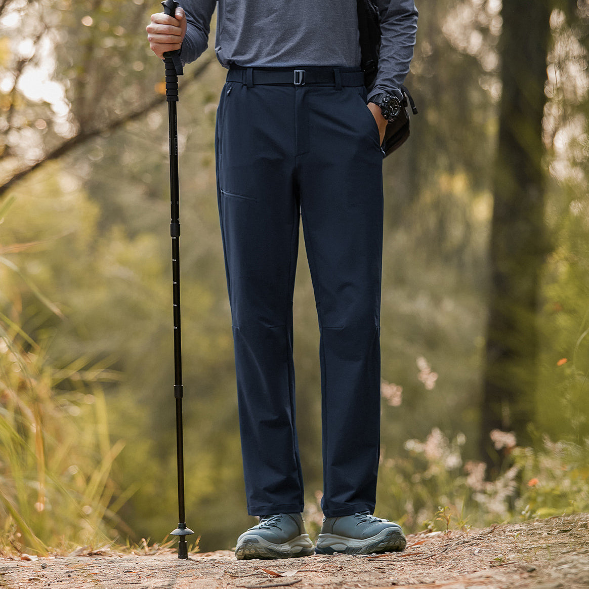 Men's Softshell Trekking Pants with Stretch, water-repellent zip pockets and adjustable waistband Mune Fashion