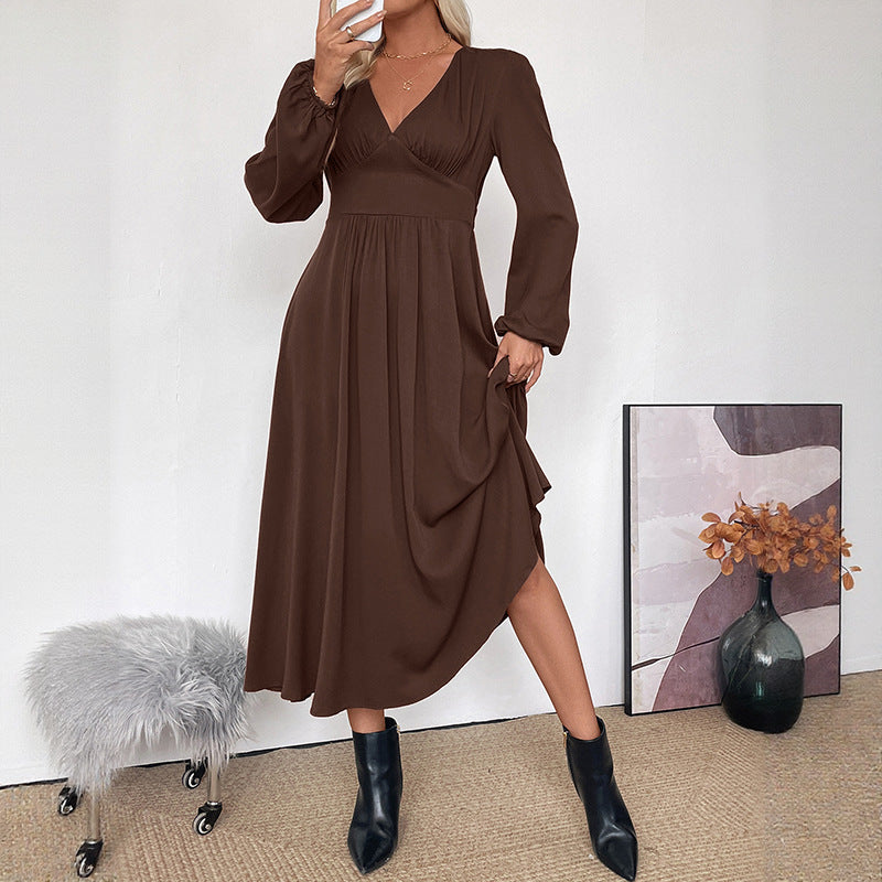 Women's Elegant Long Sleeve Maxi Dress Mune Fashion