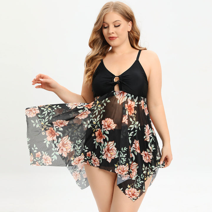 Women's Bathing Dress with Floral Skirt Mune Fashion