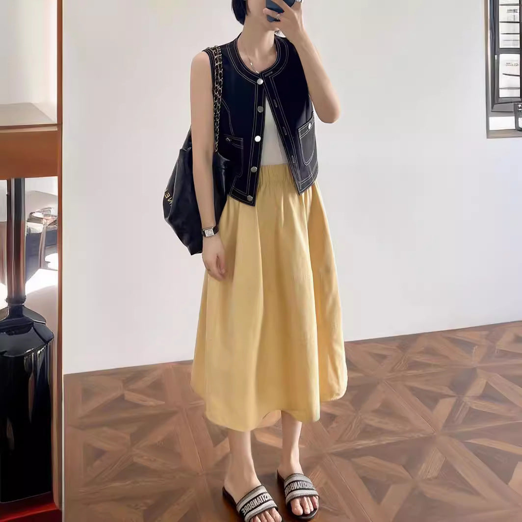 Women Elegant, wide-cut Midi skirt Mune Fashion