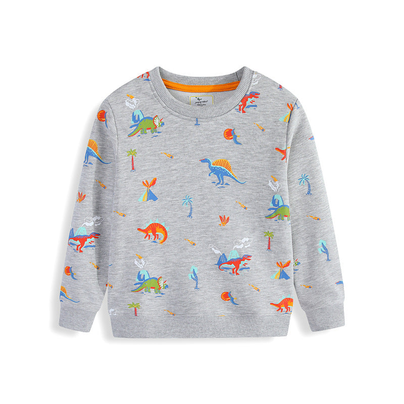Kids Sweatshirt with Colorful Dinosaur Design Mune Fashion