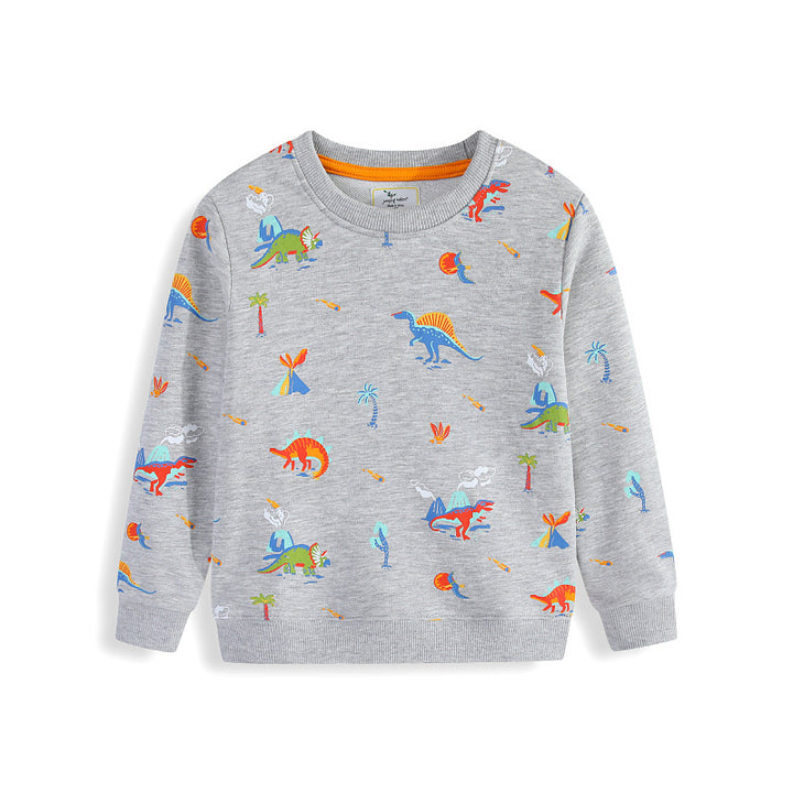 Kids Sweatshirt with Colorful Dinosaur Design Mune Fashion