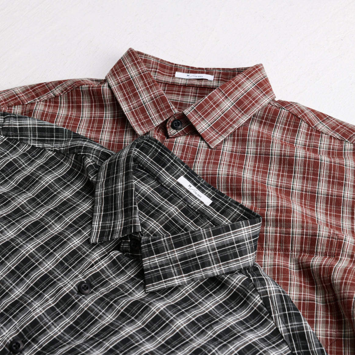 Men Brushed Check Layering Shirt made of Cotton Flannel with Patch Chest Pocket and Rounded Hem Mune Fashion