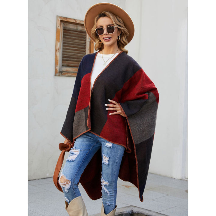 Women Jacquard Poncho with Paisley pattern Mune Fashion