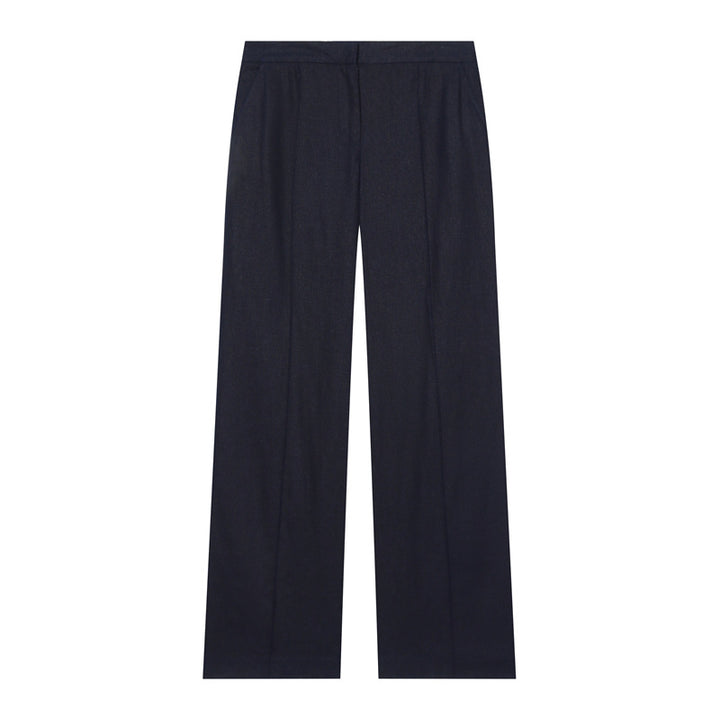 Women's Lightweight Linen Trousers with Wide Leg and Pleat Mune Fashion
