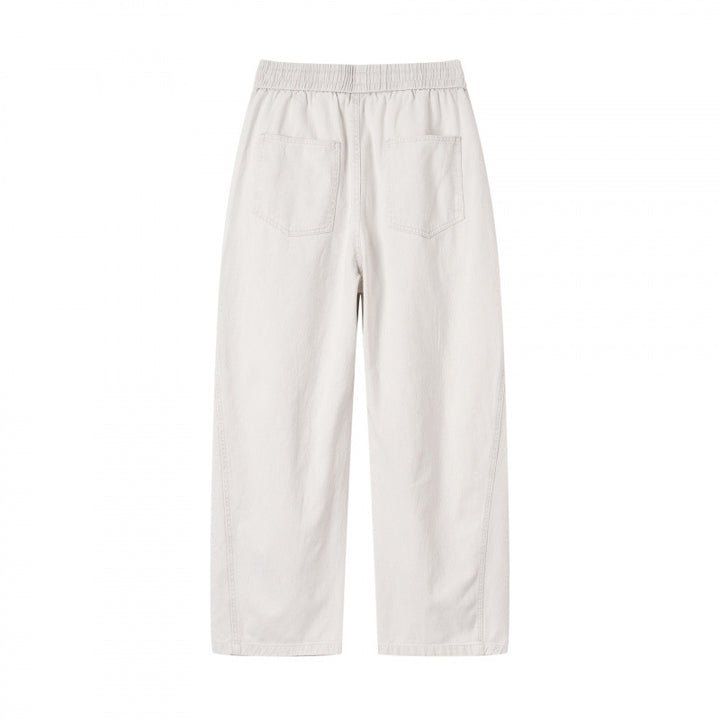 [Women] Wide culotte pants with high elastic waistband, drawstring and side pockets Mune Fashion