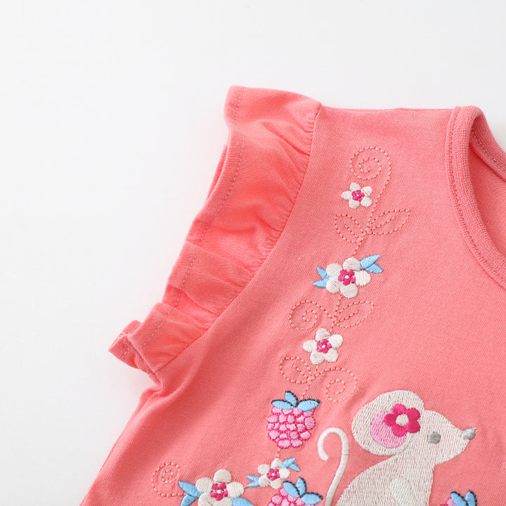 Girls cotton dress with playful animal motif Mune Fashion