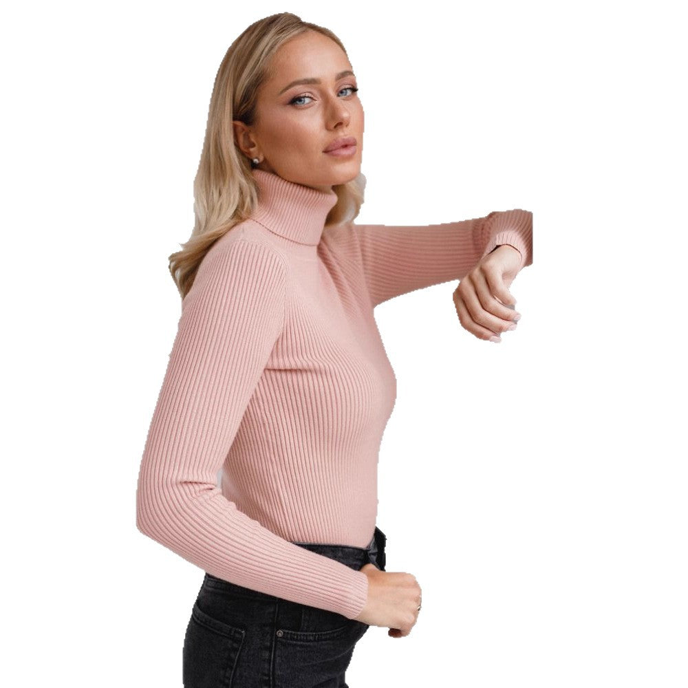 Women's Figure-Hugging Ribbed Roll Neck Sweater Mune Fashion
