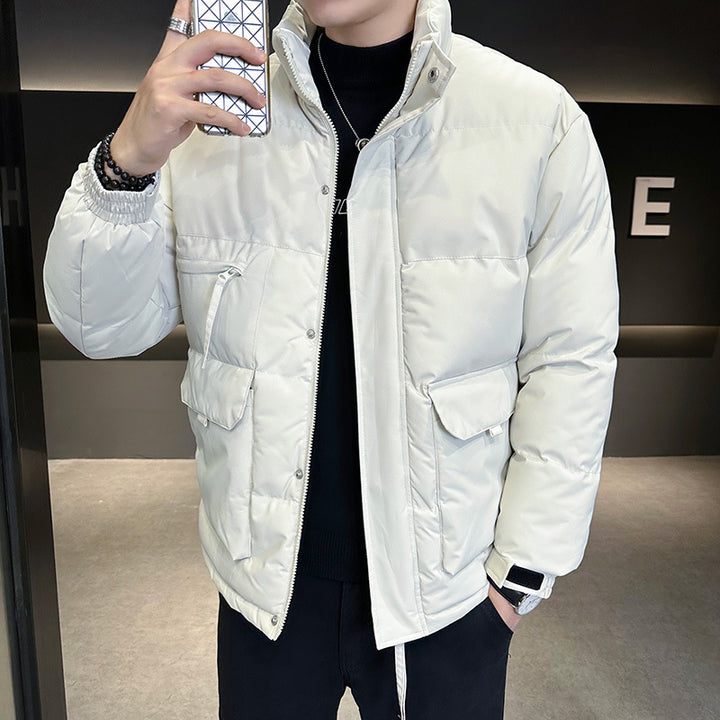 Men's thermo quilted jacket with high stand-up collar and flap pockets Mune Fashion