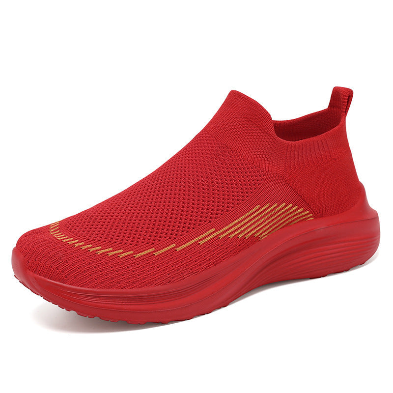 Women's Comfortable and Breathable Slip-On Sneakers with Seamless Knit Surface Mune Fashion
