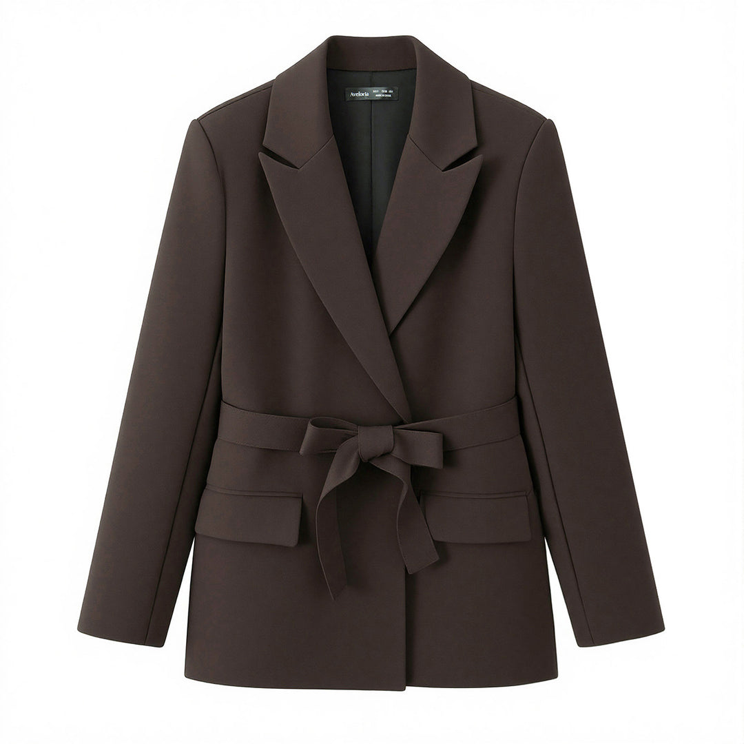 Women's Two-Piece Blazer Set with Ties, Tailored Jacket and High-Waisted Wide Pants Mune Fashion