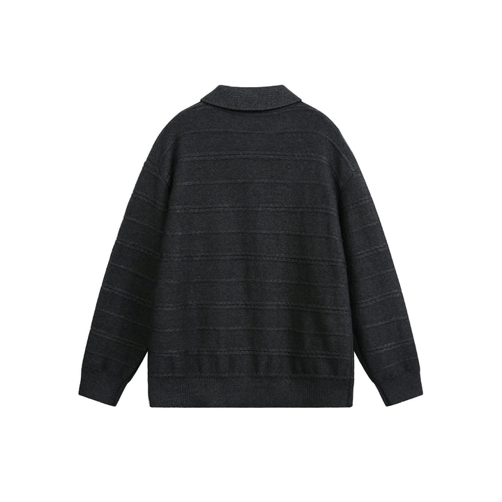 Unisex Knit Polo with Structured Stripes and Three-Button Placket Mune Fashion