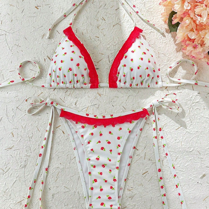 Women's Triangle Bikini with playful strawberry pattern Mune Fashion