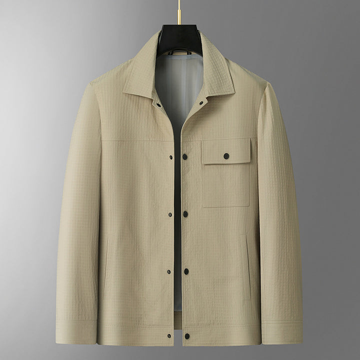 Men's lightweight structured overshirt jacket with snap button closure and chest pocket Mune Fashion