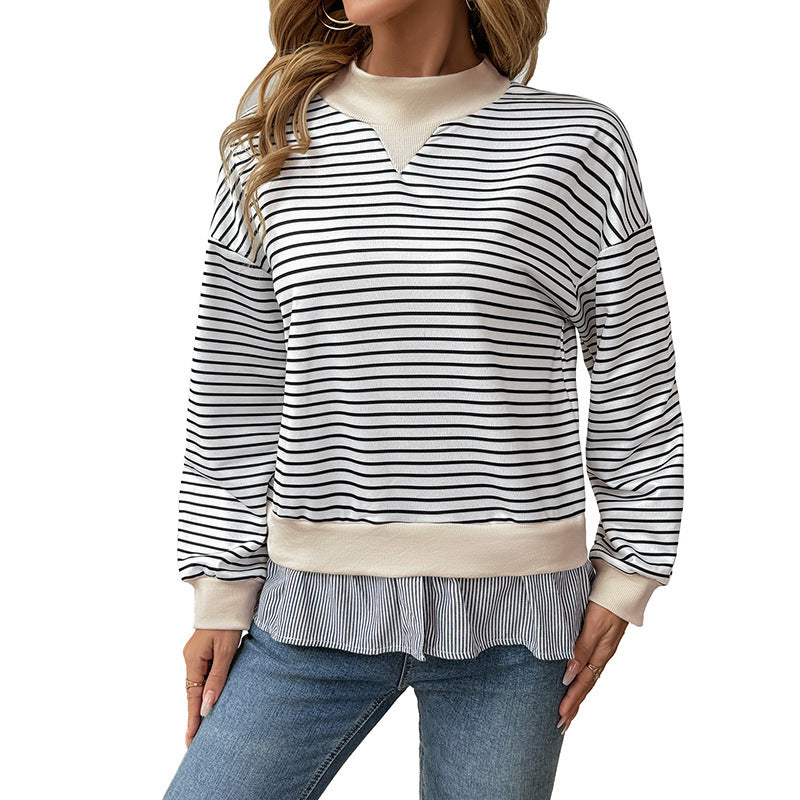 Women Casual Long Sleeve Sweater with Rib Details Mune Fashion