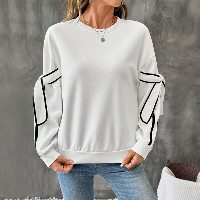 Women Fashionable Sweatshirt with Bow Details Mune Fashion