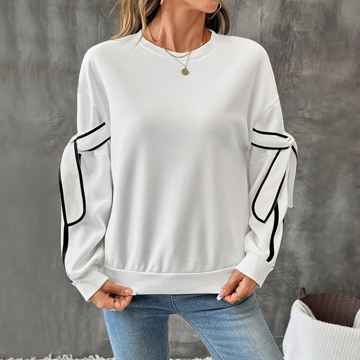 Women Fashionable Sweatshirt with Bow Details Mune Fashion