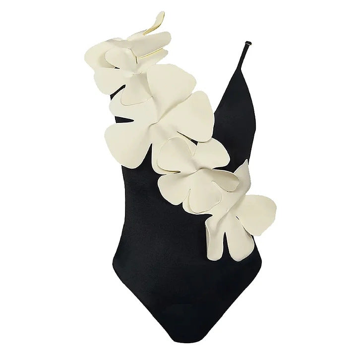 Ladies swimsuit with elaborate 3D flower applications Mune Fashion