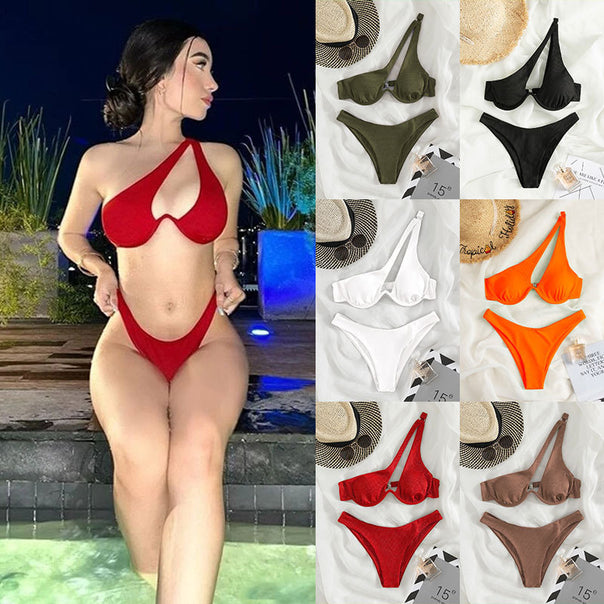 Women’s triangle bikini with asymmetric cut and comfortable bottom Mune Fashion