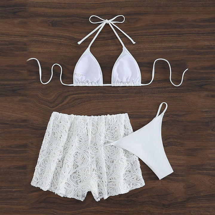 Women's swimwear shorts with elegant crochet texture Mune Fashion